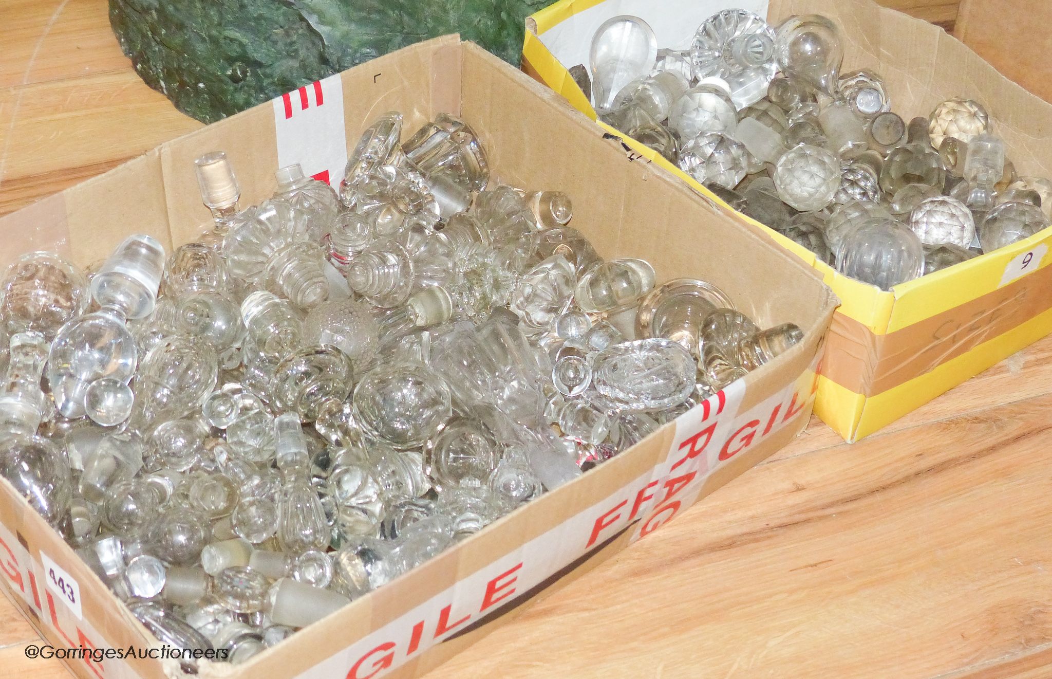 A quantity of decanter stoppers